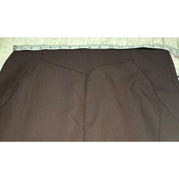 Worthington Burgundy Black Pencil Skirt Check Pattern Poly Blend Women's Size 8 - Picture 8 of 16